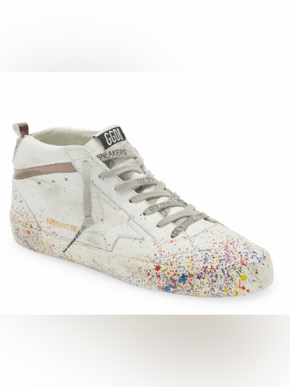 Golden Goose Women’s White Multicolor Speckle Paint-Splatter Sneakers - 38